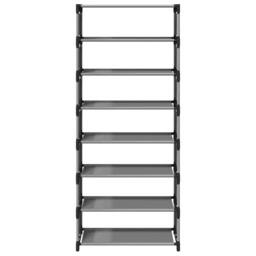 Berkfield Home Shoe Rack 8-Tier Grey 54x28x124 cm Non-woven Fabric - Size: 54 x 28 x 124 cm - thumbnail 5