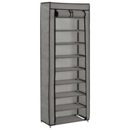 Berkfield Home Shoe Cabinet with Cover Grey 57x29x162 cm Fabric - Size: 57 x 29 x 162 cm