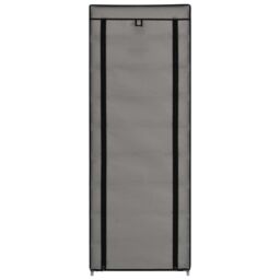 Berkfield Home Shoe Cabinet with Cover Grey 57x29x162 cm Fabric - Size: 57 x 29 x 162 cm - thumbnail 4