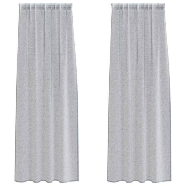 Berkfield Home Curtains with Curtains 2 pcs Dark gray 140 x 245 cm Polyester in Grey - image 1