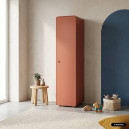 sweeek Steel wardrobe, locker, 2 shelves 1 hanging rail in Terracotta - thumbnail 1