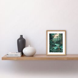 "Artery8 Wall Art Print Amazon Rainforest Flora Landscape Artwork Framed 9X7 Inch in Beige - Size: W7"" x H9""" - thumbnail 2