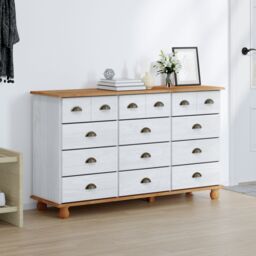 "Berkfield Home Chest of Drawers ""ASKIM"" White 79x40x133.5 cm Solid Wood Pine" - thumbnail 4