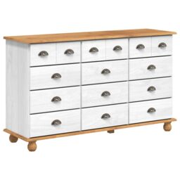 "Berkfield Home Chest of Drawers ""ASKIM"" White 79x40x133.5 cm Solid Wood Pine" - thumbnail 2