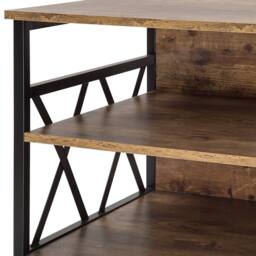Wyld and Coco TV Stand Brown Particle Board and Iron 4 Shelves W120 x D51 x H57cm - thumbnail 6