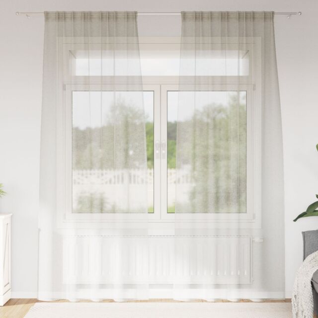 Berkfield Home Curtains with Curtains 2 pcs Cream 140 x 260 cm Polyester - image 1