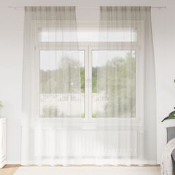 Berkfield Home Curtains with Curtains 2 pcs Cream 140 x 260 cm Polyester - thumbnail 1