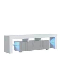 Creative Furniture Aria TV Unit 160cm White with High Gloss Doors & LED Lights in Grey - thumbnail 6