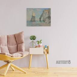 "Artery8 Claude Monet The Cliffs At Etretat Canvas Wall Art Print - Size: W18"" x H24""" - thumbnail 3
