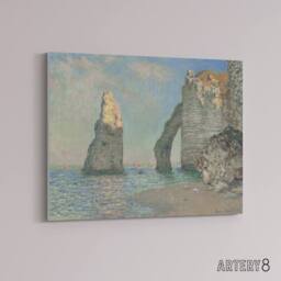 "Artery8 Claude Monet The Cliffs At Etretat Canvas Wall Art Print - Size: W18"" x H24""" - thumbnail 2