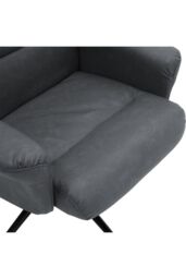 Living and Home Faux Leather Swivel Armchair with Footstool in Grey - thumbnail 5