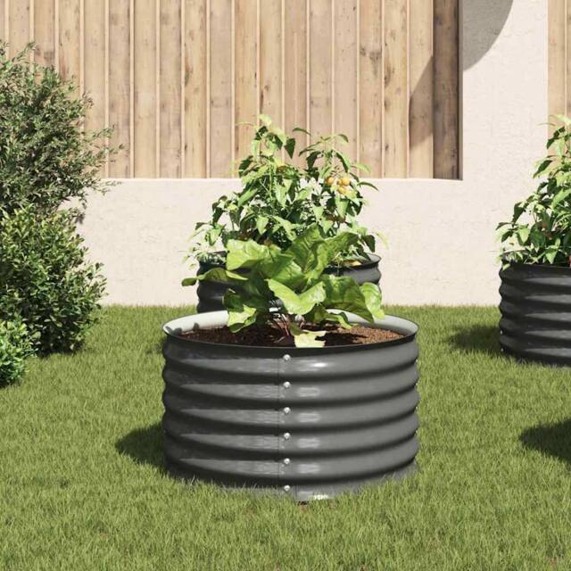 Berkfield Home Garden Raised Bed 80x80x44 cm Galvanised Steel Grey - Size: 80 x 80 x 44 cm - image 1