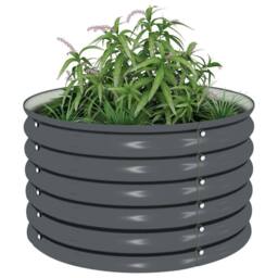 Berkfield Home Garden Raised Bed 80x80x44 cm Galvanised Steel Grey - Size: 80 x 80 x 44 cm - thumbnail 4