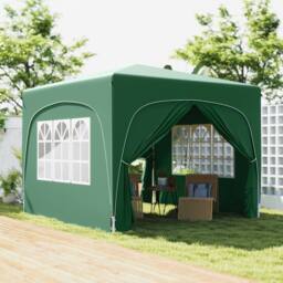 Matteo Pop-Up Gazebo Shelter - Dark Green, 3x3m with Accessories in Dark Green - thumbnail 2