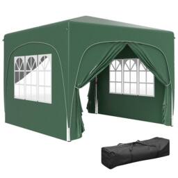 Matteo Pop-Up Gazebo Shelter - Dark Green, 3x3m with Accessories in Dark Green - thumbnail 1