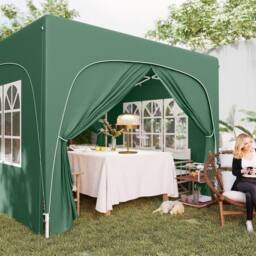Matteo Pop-Up Gazebo Shelter - Dark Green, 3x3m with Accessories in Dark Green - thumbnail 8