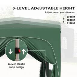 Matteo Pop-Up Gazebo Shelter - Dark Green, 3x3m with Accessories in Dark Green - thumbnail 5