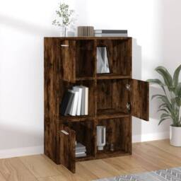 Berkfield Home Storage Cabinet Smoked Oak 60x29.5x90 cm in Brown - thumbnail 7