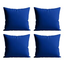 Snug City Waterproof Outdoor Garden Patio Cushion Cover & Inner Square Pack Of 4 in Blue - Size: 60 cm x 60 cm