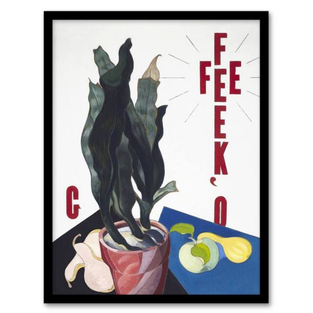 Artery8 O Keeffe Stylised Poster Portrait Demuth Framed Wall Art Print in White - Size: A4 - image 1