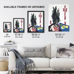Artery8 O Keeffe Stylised Poster Portrait Demuth Framed Wall Art Print in White - Size: A4 - thumbnail 3
