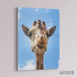 "Artery8 Up close look at a giraffe Carol M Highsmith Canvas Wall Art Print in Blue - Size: W12"" x H16""" - thumbnail 2