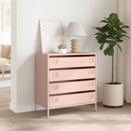 Berkfield Home Sideboard¬†Pink 68x39x73.5 cm Cold-rolled Steel in Pink - thumbnail 3