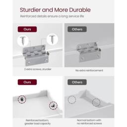 VASAGLE Large Farmhouse Storage Bench Blanket Box Safety Hinges Chest in White - thumbnail 7
