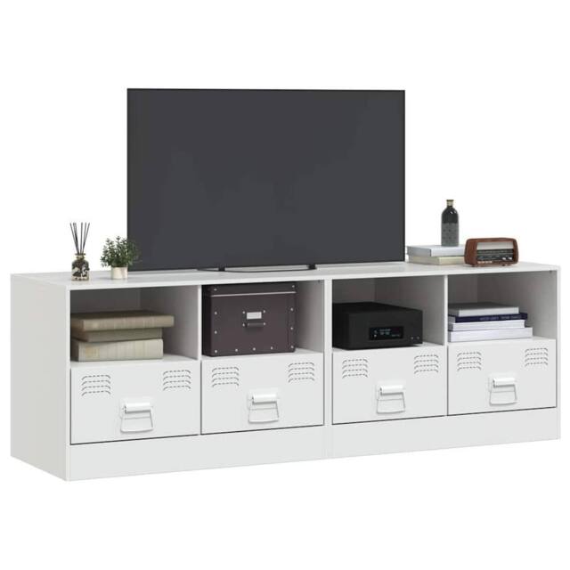 Berkfield Home TV Cabinets 2 pcs White 67x39x44 cm Steel - Size: 67 x 39 x 44 cm - image 1