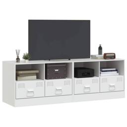 Berkfield Home TV Cabinets 2 pcs White 67x39x44 cm Steel - Size: 67 x 39 x 44 cm - thumbnail 1