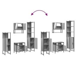 Berkfield Home Durable 4 Piece Bathroom Furniture Set Grey Sonoma Engineered Wood - thumbnail 9