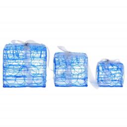 Berkfield Home Decorative Acrylic Christmas Gift Boxes 3 pcs Cold White in Blue - thumbnail 5