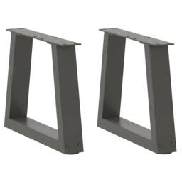 Berkfield Home Modern Dining Table Legs V-Shape 2 pcs Anthracite 30x(30-31.3) cm in Charcoal - thumbnail 2