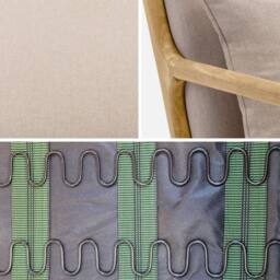 sweeek Scandi-style Wooden Armchair With Cushion in Beige - thumbnail 4