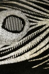 Laurence Llewelyn-Bowen 'Dandy' Metallic Feather Rectangular Filled Cushion in Black - Size: 30 cm x 50 cm - thumbnail 2
