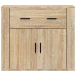 Berkfield Home Sideboard Sonoma Oak 80x33x70 cm Engineered Wood in Beige - Size: 80 x 33 x 70 cm - thumbnail 3