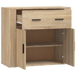 Berkfield Home Sideboard Sonoma Oak 80x33x70 cm Engineered Wood in Beige - Size: 80 x 33 x 70 cm - thumbnail 4