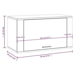 Berkfield Home Wall-mounted Shoe Cabinet Black 70x35x38 cm Engineered Wood - Size: 70 x 35 x 38 cm - thumbnail 9