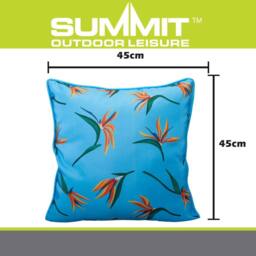 VFM e-Store Scatter Cushion Birds Of Paradise Design Piping Edge Soft Blue - thumbnail 2