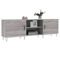 Berkfield Home TV Cabinet Grey Sonoma 150x30x50 cm Engineered Wood - Size: 150 x 30 x 50 cm - thumbnail 3