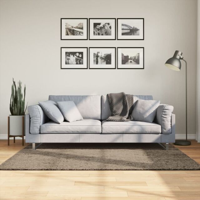 Berkfield Home Rug ISTAN High Pile Shiny Look Grey 120x170 cm - Size: Medium - image 1