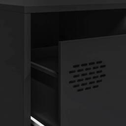 Berkfield Home TV Cabinet Black 202x39x43.5 cm Cold-rolled Steel - thumbnail 9