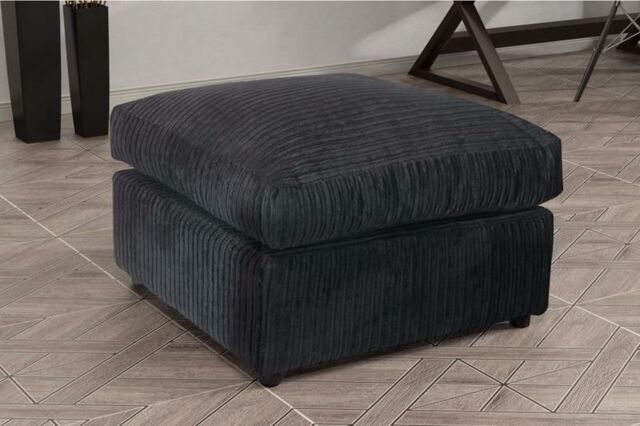 Snugg Furniture UK Limited Milo Jumbo Cord Fabric Footstool in Black - image 1