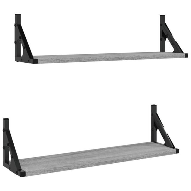Berkfield Home Wall Shelves 2 pcs Grey Sonoma 60x15x15.5 cm - image 1