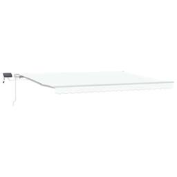 Berkfield Home Manual Retractable Awning with LED White 450x300 cm - thumbnail 3