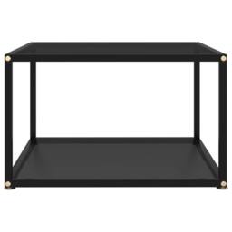 Berkfield Home Coffee Table Black 60x60x35 cm Tempered Glass - Size: 60 x 60 x 35 cm - thumbnail 1