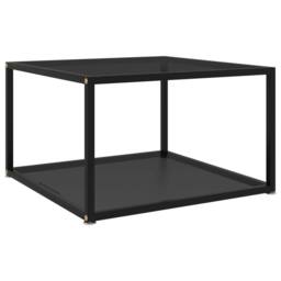 Berkfield Home Coffee Table Black 60x60x35 cm Tempered Glass - Size: 60 x 60 x 35 cm - thumbnail 2