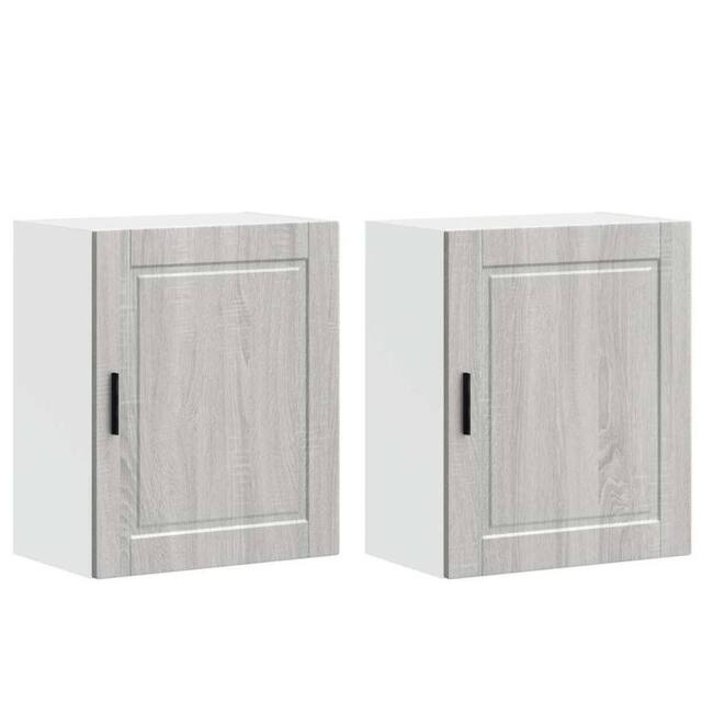 Berkfield Home Kitchen Wall Cabinets 2 pcs¬†Porto Grey Sonoma Engineered Wood in Light Grey - image 1