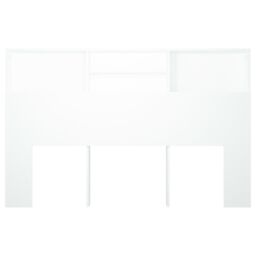 Berkfield Home Headboard Cabinet White 160x19x103.5 cm - thumbnail 5