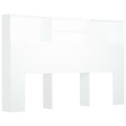 Berkfield Home Headboard Cabinet White 160x19x103.5 cm - thumbnail 2